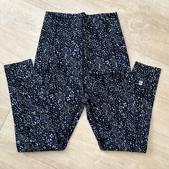SWEATY BETTY POWER 7/8 HIGH-WAISTED WORKOUT LEGGINGS CELESTIAL DOT PRINT 0588 - Picture 6 of 8